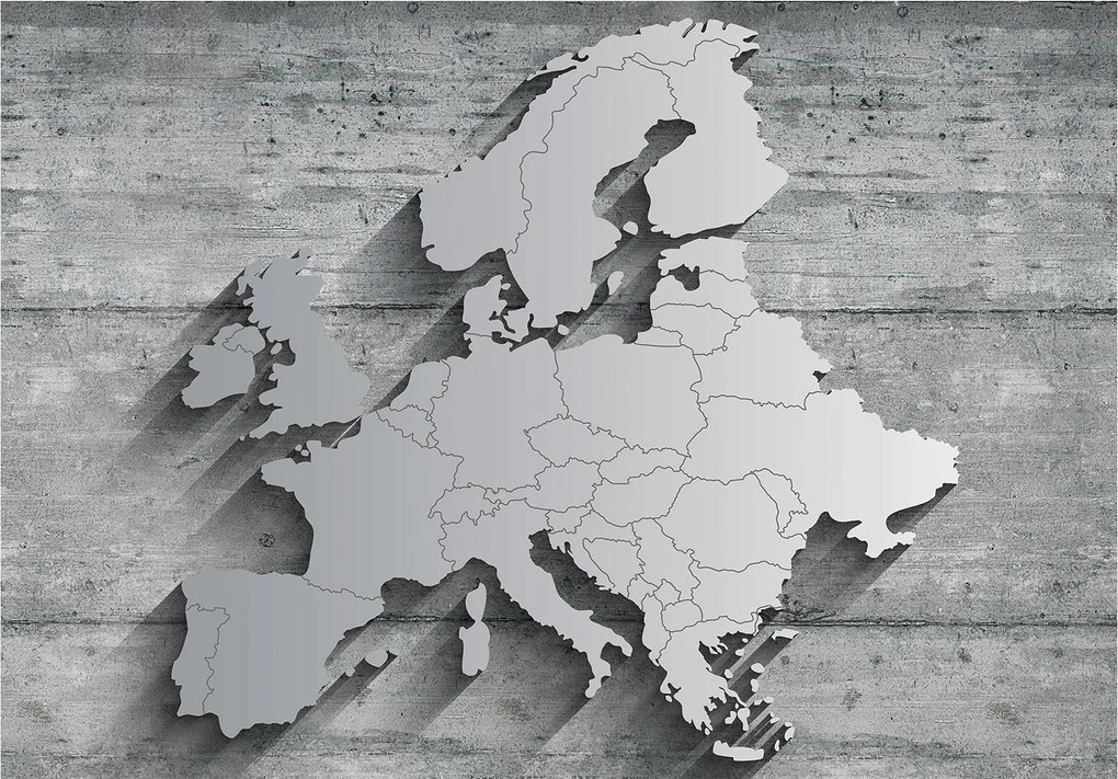 Fotótapéta Európa térkép beton textúra árnyékok határok vinil 254x184 +ragasztó
