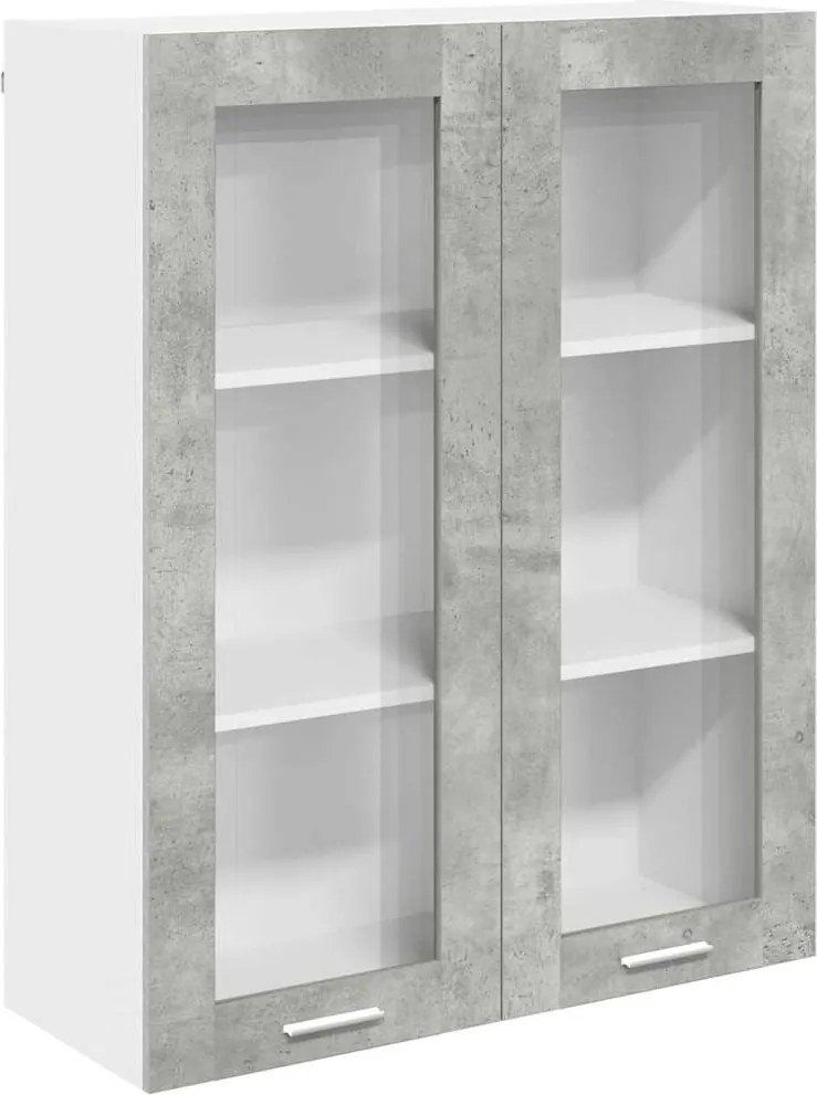 vidaXL Függő szekrény tárolóval Beton Szürke 80 x 31 x 100 cm Faanyag