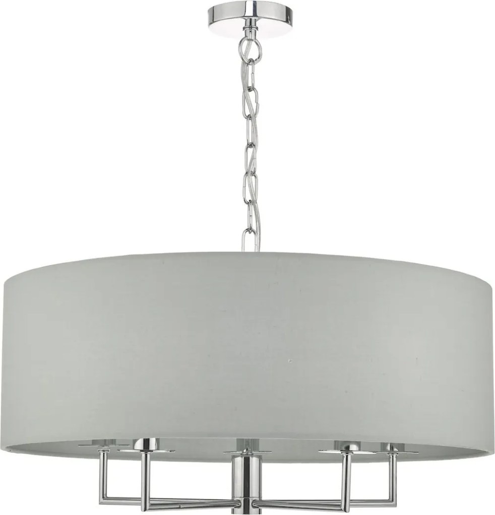 DAR LIGHTING JAM0539 JAMELIA Ernyős Függesztett Lámpa Csiszolt Króm, Szürke E14 IP20
