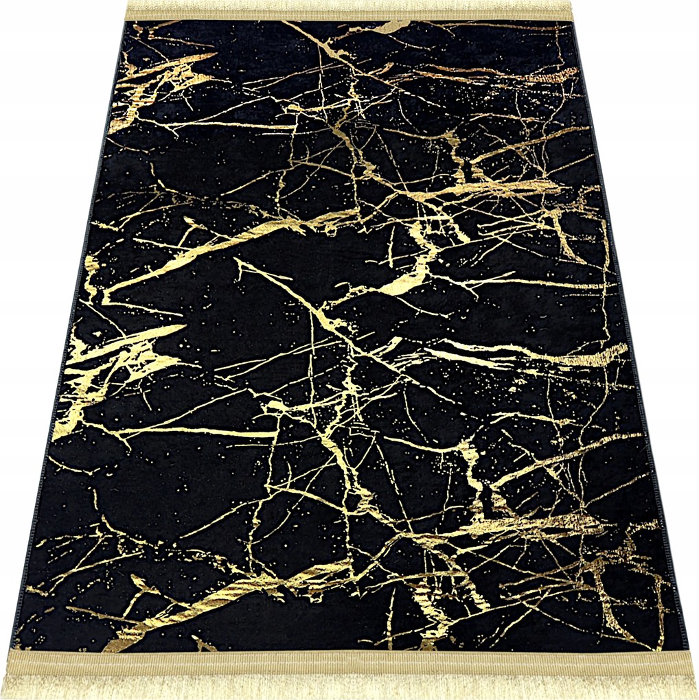 Csúszásgátló Szőnyeg 80x150 Konyhába Nappaliba Előszobába Fekete Arany Szőnyeg