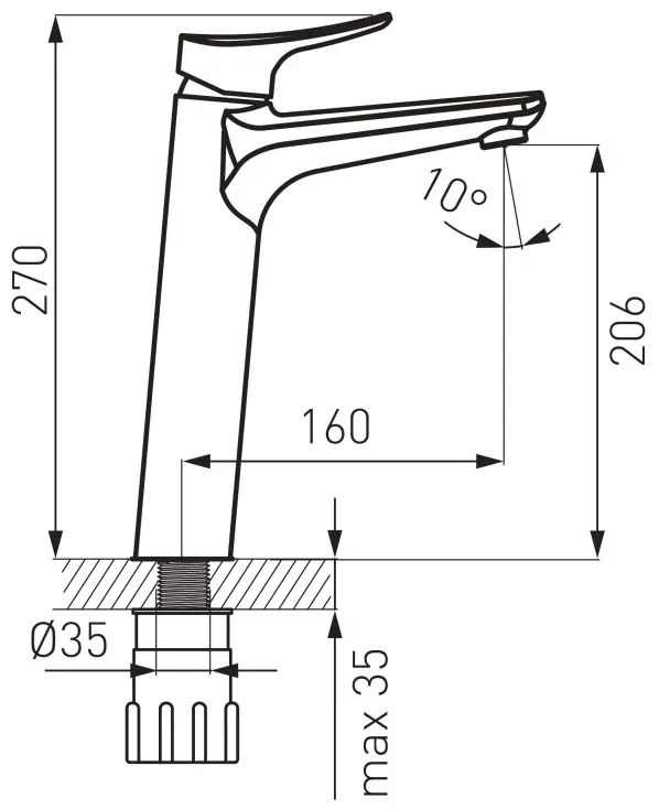 F-Design Brezza, magas mosdócsaptelep, fényes króm, FD1-BRZ-2L-11