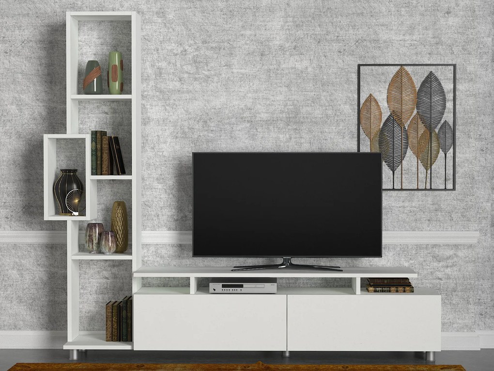 TV asztal/szekrény polccal Tullia (fehér). 1062686