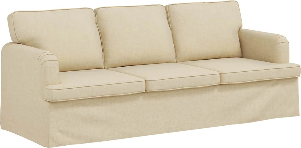 vidaXL Kanapé Krém 201 x 80 x 85 cm szövet