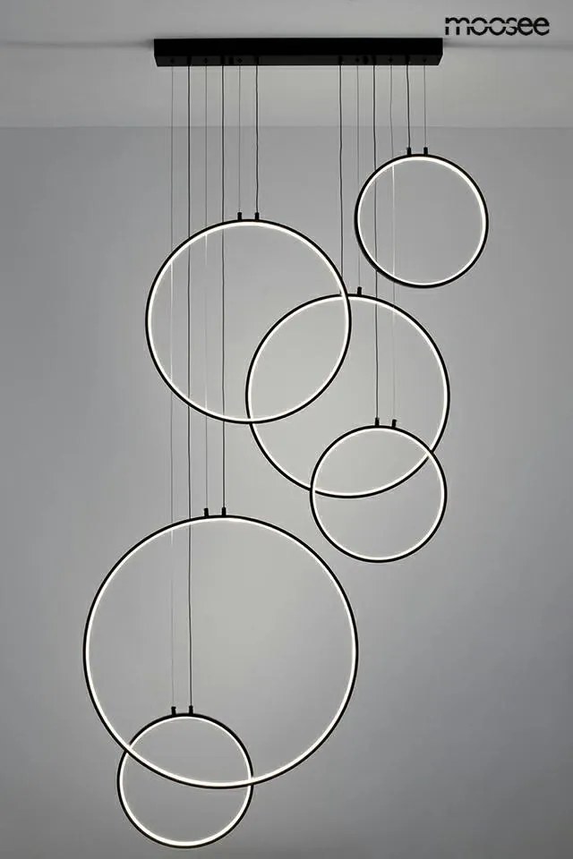 KING HOME MSE010100371 CIRCULO Modern Led Függesztett Lámpa Fekete LED IP20