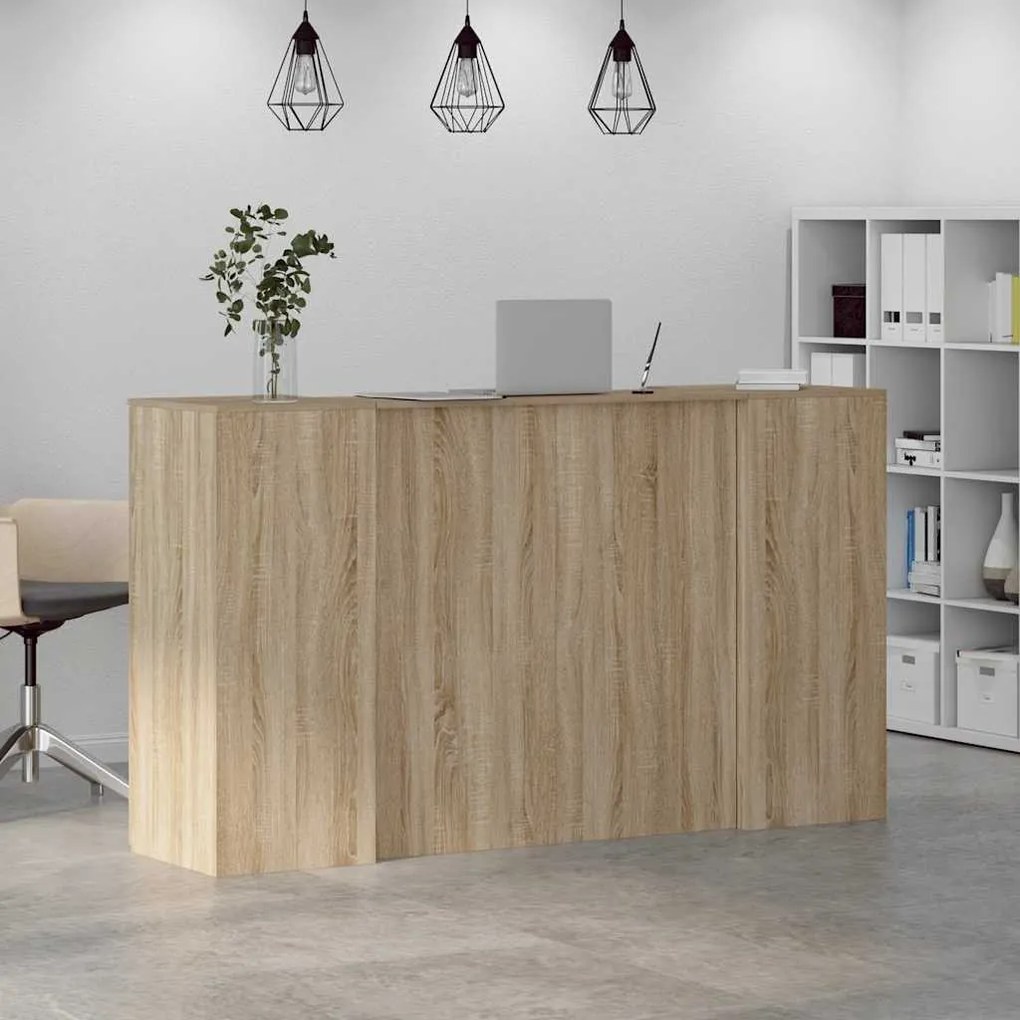 recepciós pult sonoma tölgy 180x50x103,5 cm szerelt fa
