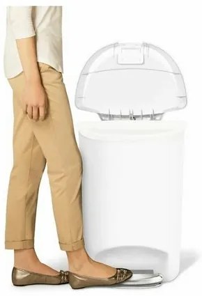 Simplehuman Pedálos szemetes, 50 l, fehér