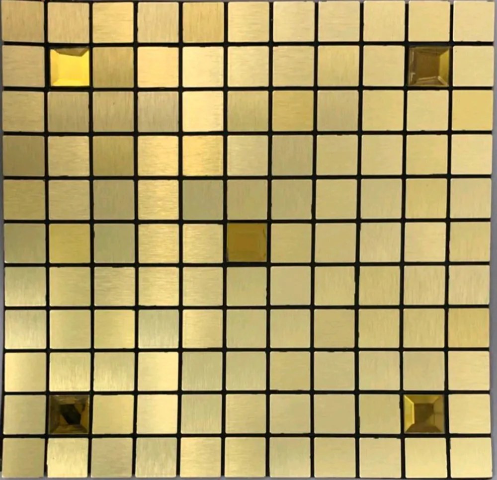 5 Darab 3D Öntapadós Gold Ragasztható Arany Mozaik Ritka Strassz Berakással - Csempe - Mozaik Panel 30 X 30 C