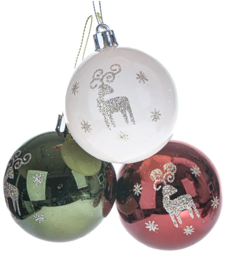 Műanyag karácsonyfadísz készlet 3 db-os ø 6 cm – Dakls