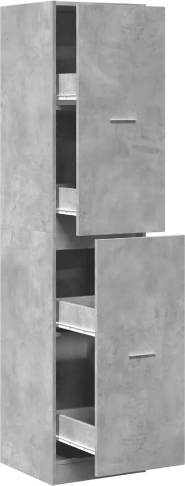 vidaXL betonszürke szerelt fa patikaszekrény 40 x 41 x 174,5 cm
