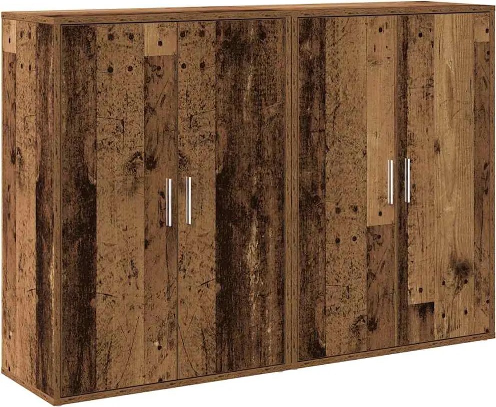 vidaXL Széf 2 pcs Öreg fa 60 x 31 x 84 cm Faanyag