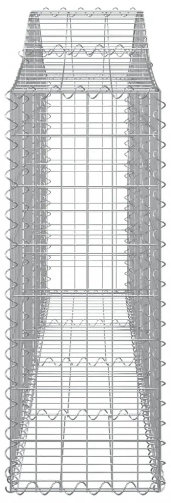 6 db íves horganyzott vas gabion kosár 200x30x80/100 cm