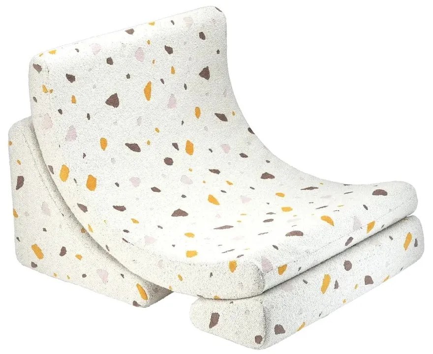 Fehér buklé-zsenília gyerek fotel Terrazzo Moon – Wigiwama
