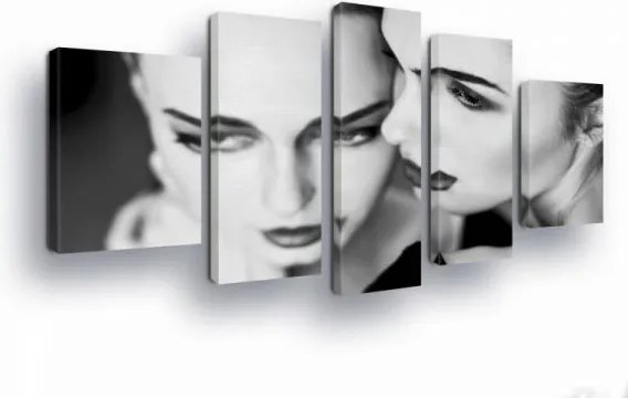 Vászonkép 170x100 Fekete-fehér fotó portré arc nő száj elegancia