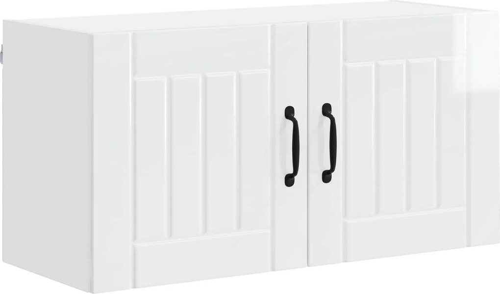 vidaXL Konyhaszekrény Magas Fényű Fehér 80 x 31 x 40 cm Faanyag