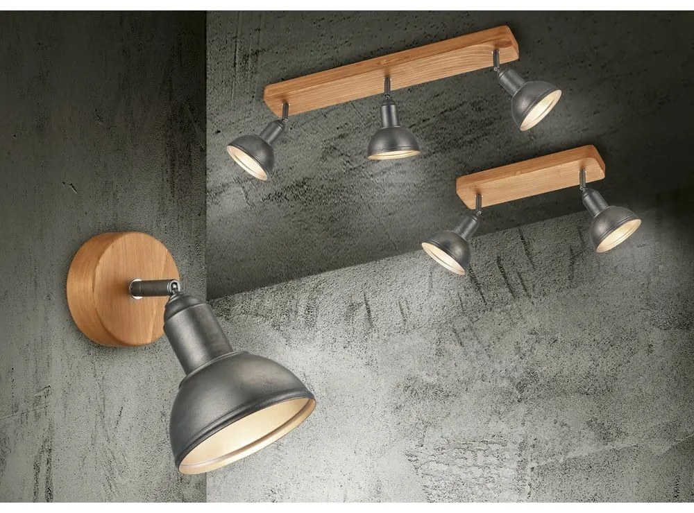 Sötétszürke-natúr színű spotlámpa 11x18 cm Delhi – Trio