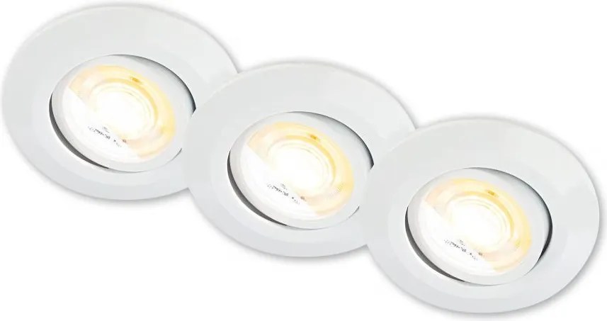 Briloner 7586036 - KLIRA 3× LED fürdőszobai süllyesztett mennyezeti lámpa szett, 1×LED/4,9W/230V, IP23, fehér