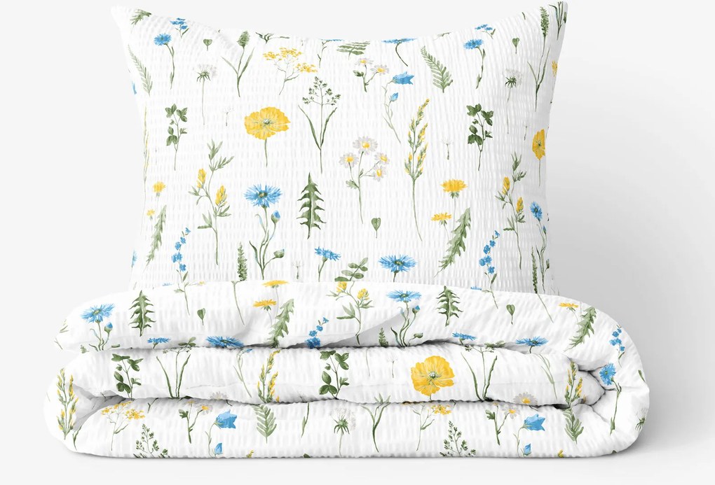 Goldea krepp ágyneműhuzat - magyar rét 140 x 200 és 50 x 70 cm