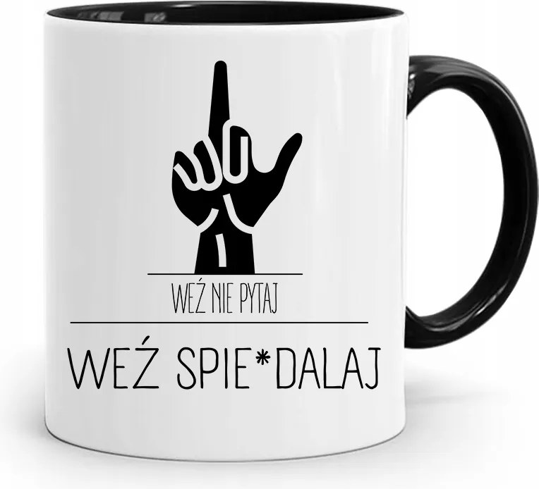 Bögre Fekete Vicces Vigyél Ne Kérdezz Vigyél.. fényképes nyomattal