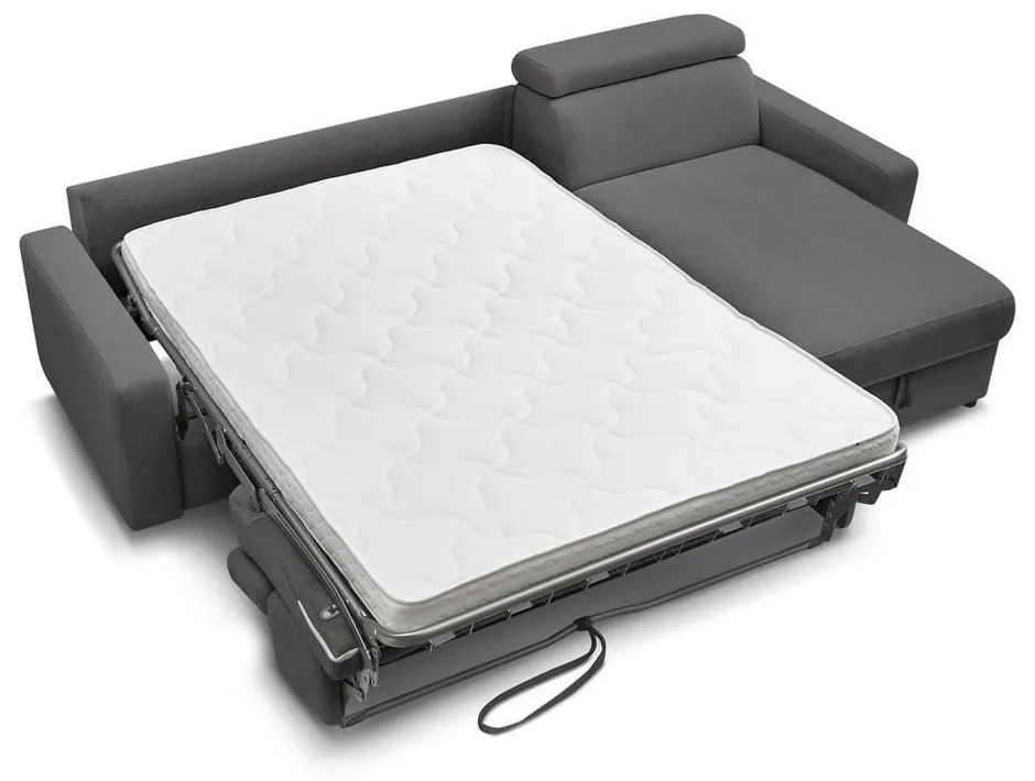 Sötétszürke kinyitható sarokkanapé (variálható) Monaco – Bobochic Paris