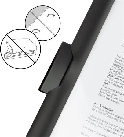 Gyorsfűző, klipes, PP, A4, RAPESCO Eco GRS Recycled, fekete (IR1828)