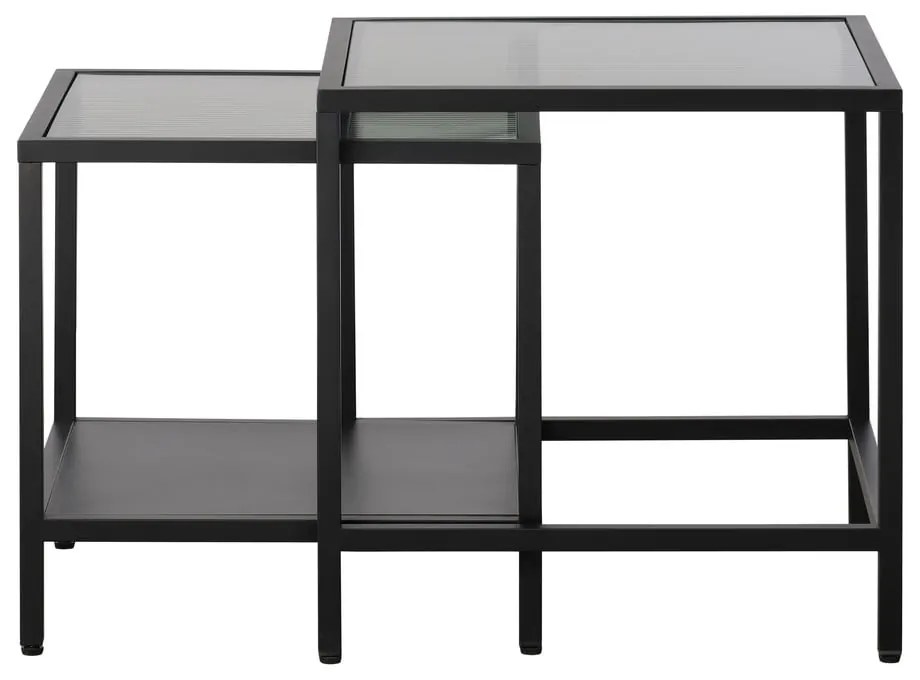 Üveg tárolóasztal szett 2 db-os 50x50 cm Bronco – Unique Furniture