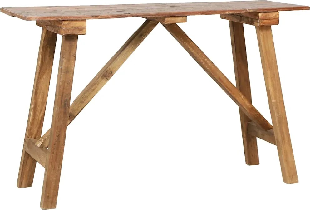 vidaXL vegyes újrahasznosított fa konzolasztal 130 x 40 x 80 cm