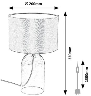 Rabalux 74047 - Asztali lámpa LUXIN 1xE14/40W/230V, átmérő: 20 cm