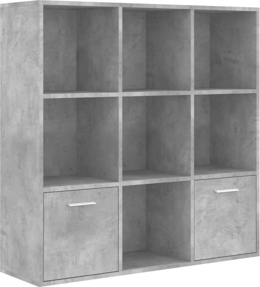 vidaXL betonszürke szerelt fa könyvszekrény 98 x 30 x 98 cm