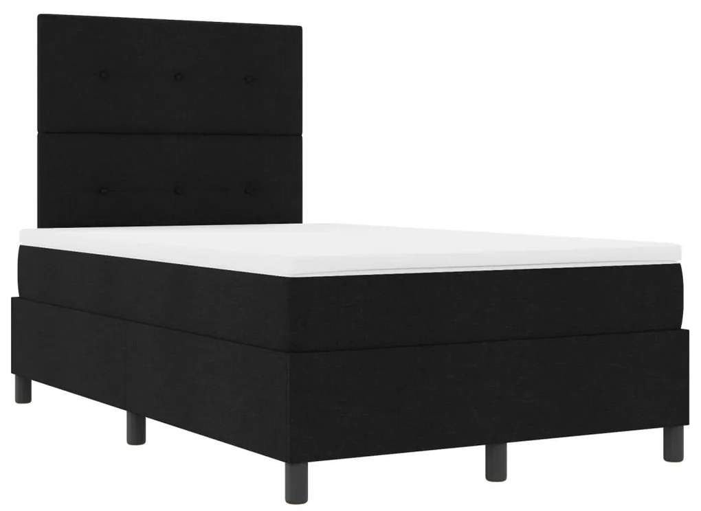 Box Spring Ágy Matraccal Fekete Kiskétszemélyes Szövet