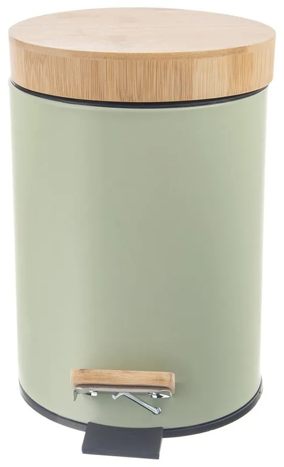 Világoszöld fém pedálos szemetes 5 l Greenish – Orion