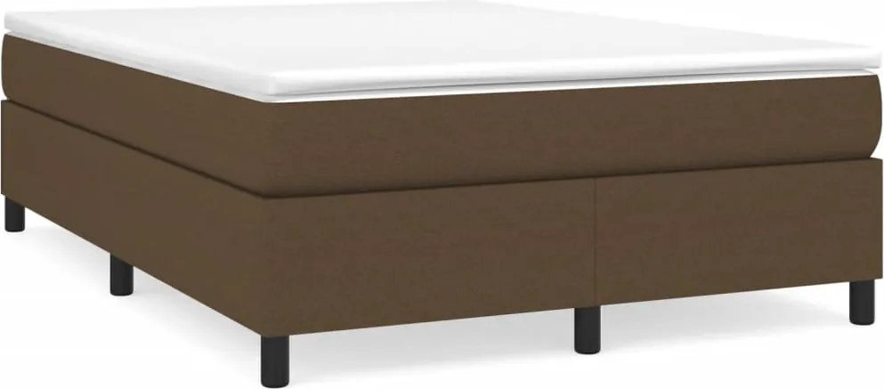 vidaXL sötétbarna szövet rugós ágy matraccal 140 x 200 cm
