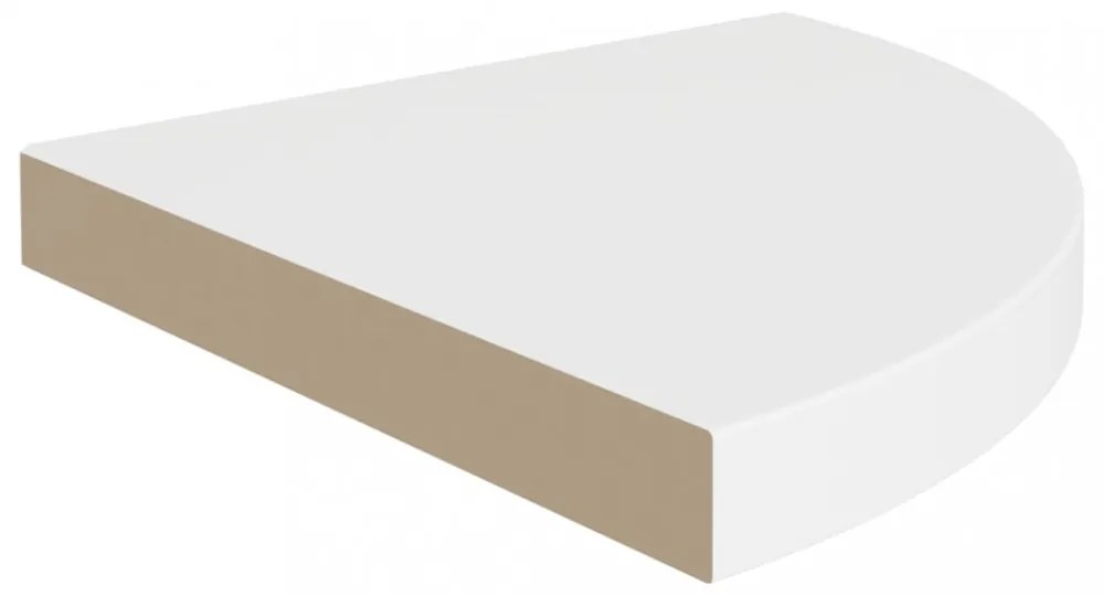 2 db fehér MDF lebegő sarokpolc 35 x 35 x 3,8 cm
