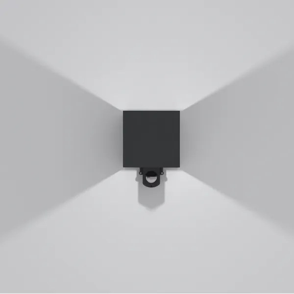 Brilagi - LED kültéri fali lámpa érzékelővel CUBE LED/6W/230V fekete