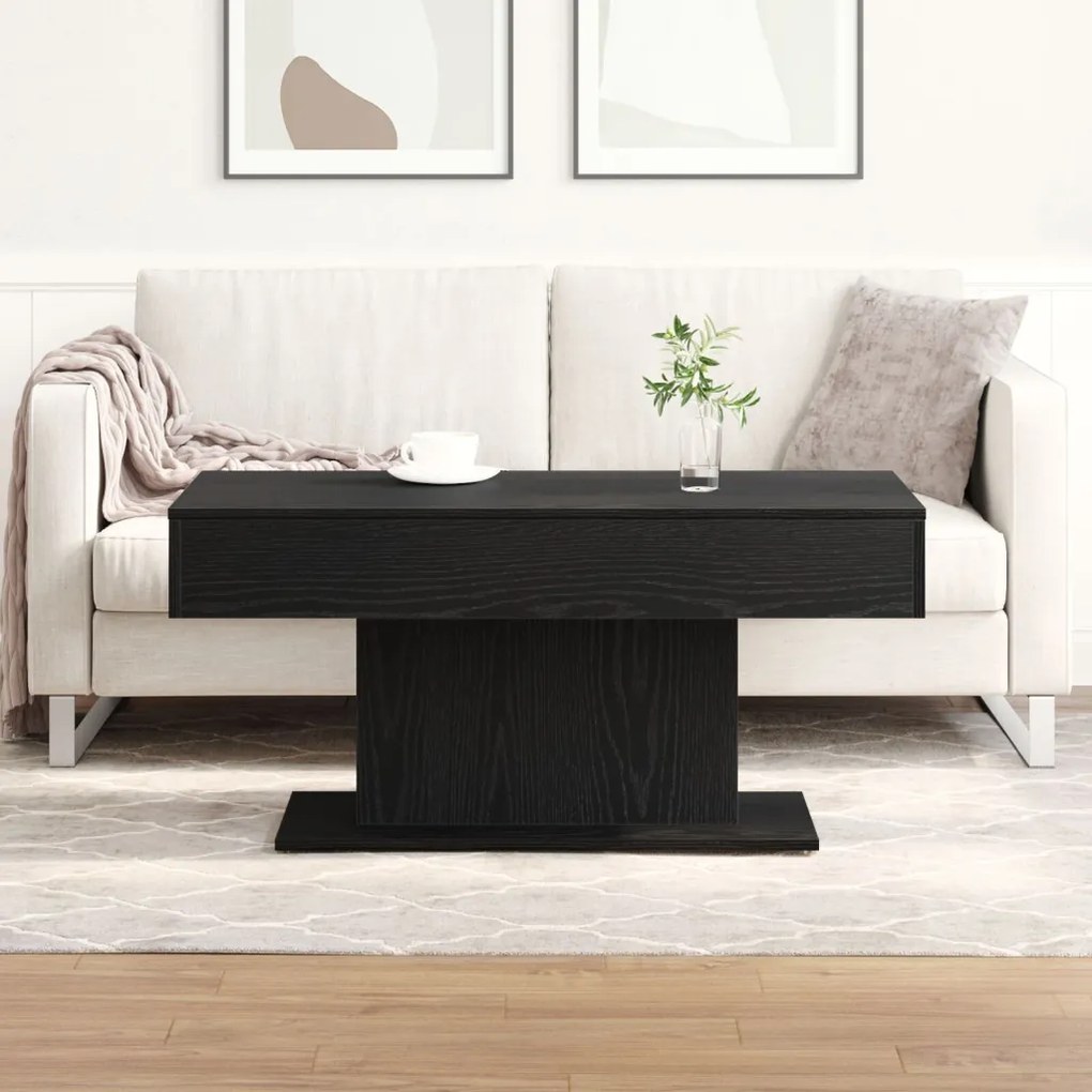 Fekete Tölgy Kávézóasztal 96x50x45 cm Műanyagolt Fa