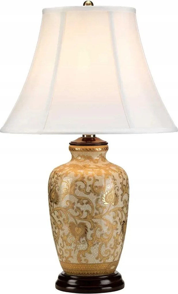 Hampton arany porcelán asztali lámpa fehér lámpaernyővel 58 cm Elstead
