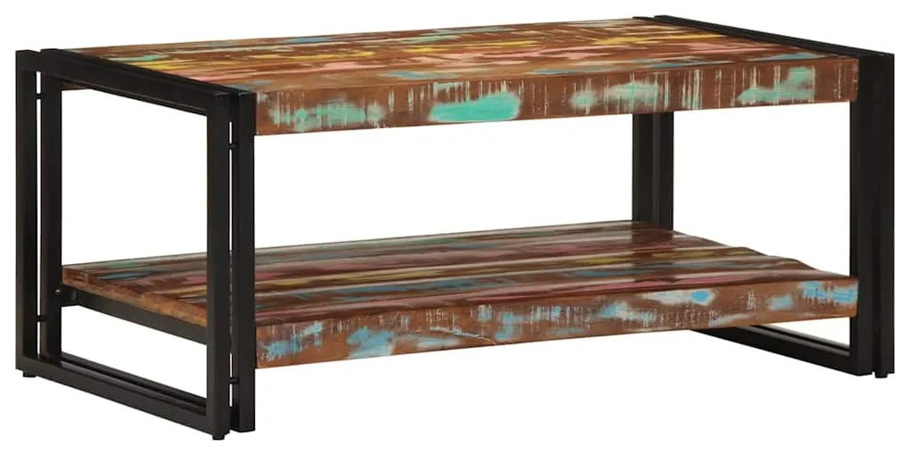 Dohányzóasztal többszínű 90x50x38cm tömörfa újrahasznosított fa