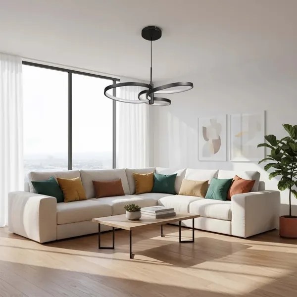 LED csillár kábelen RIBBON LED/25W/230V 4000K fekete