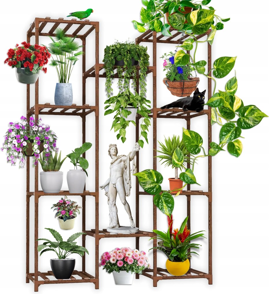 Álló Virágágyás Virágtartó állvány Virágok Növények Fa könyvespolc Polcok