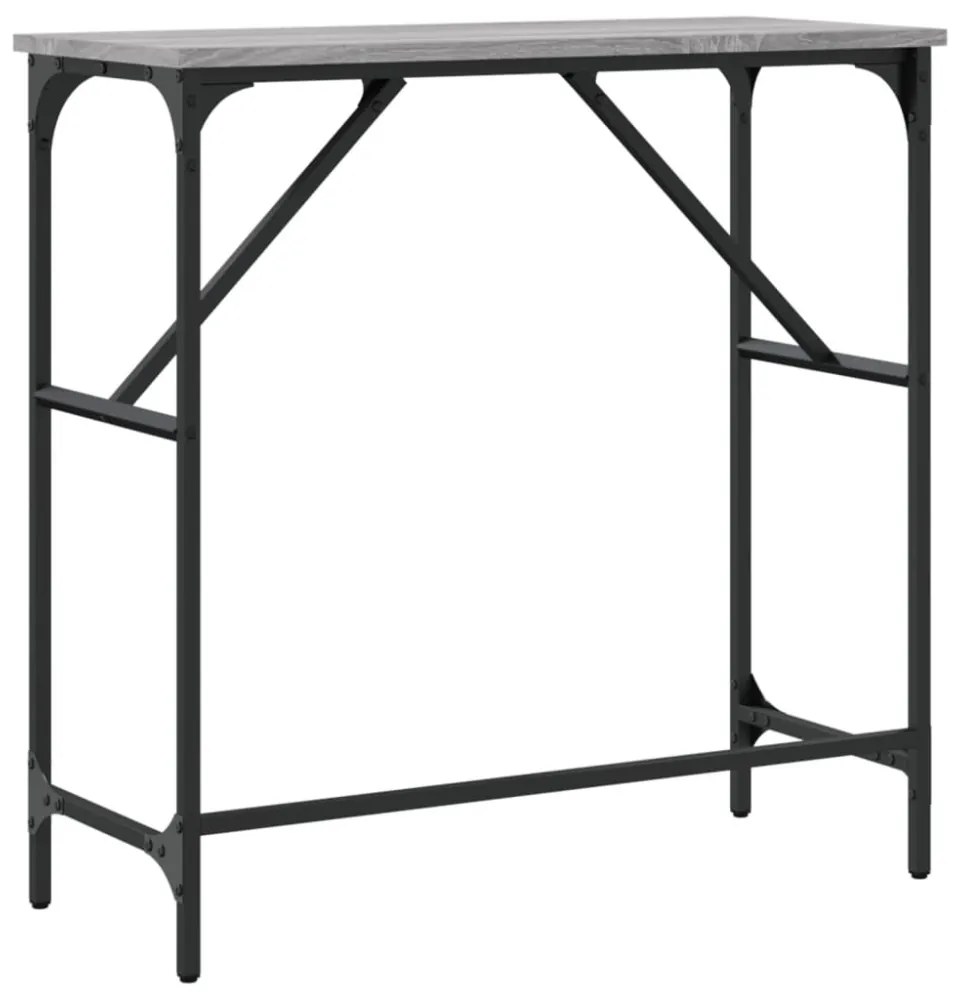 szürke sonoma színű szerelt fa konzolasztal 75x32x75 cm