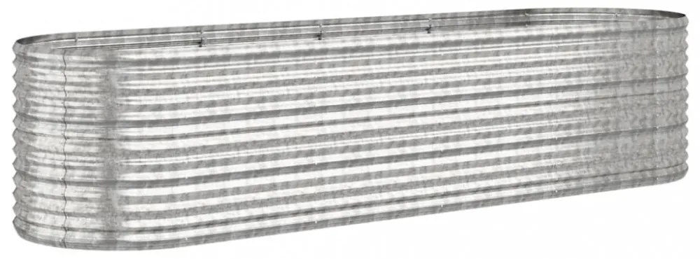 ezüstszínű horganyzott acél kerti magaságyás 296x80x68 cm