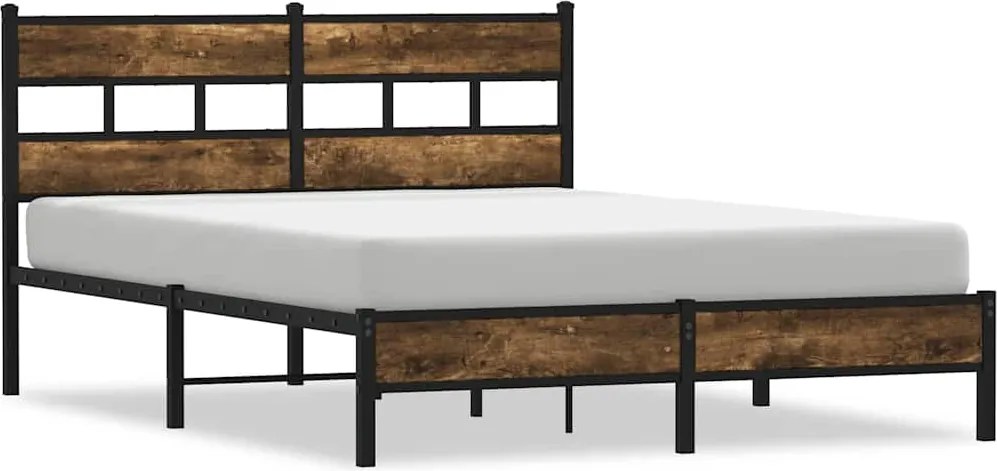 vidaXL sonoma tölgy színű fejtámlás ágykeret matrac nélkül 100x190 cm