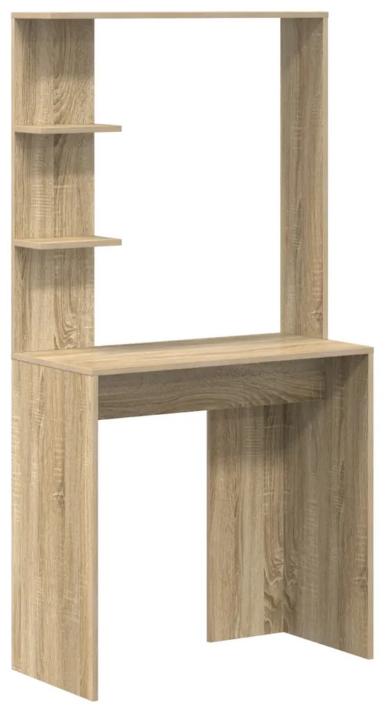 Tárolóval rendelkező íróasztal polcokkal 2 pcs Sonoma tölgy