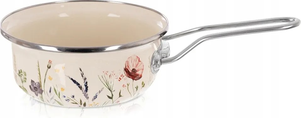 Zománcozott serpenyő fazék hosszú nyéllel hagyományos 16 cm 950 ml