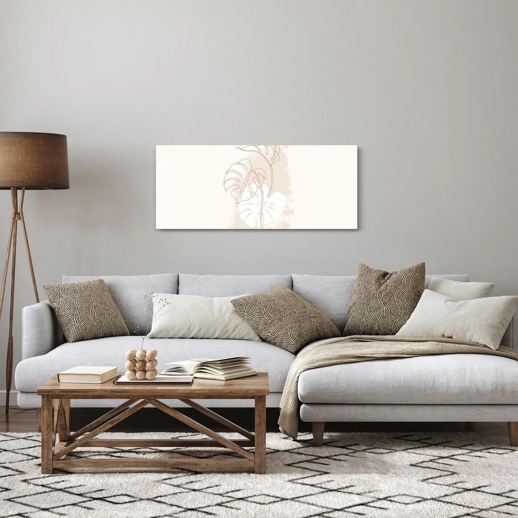 Kép - Line art monstera N⁰1 (120x50 cm)