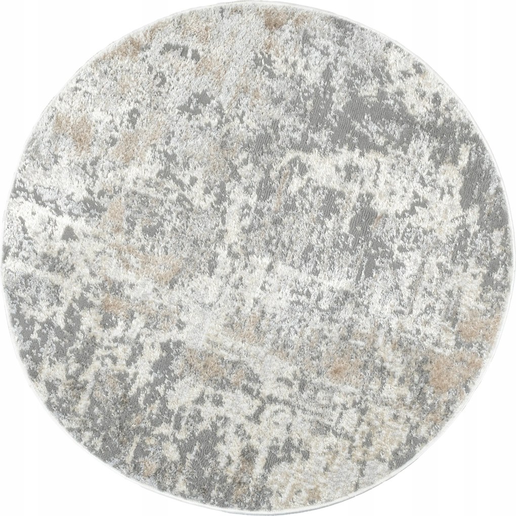 Kerek Szőnyeg Szürke Modern Nappaliba Hálószobába Elegáns Loft Stílusú 120CM