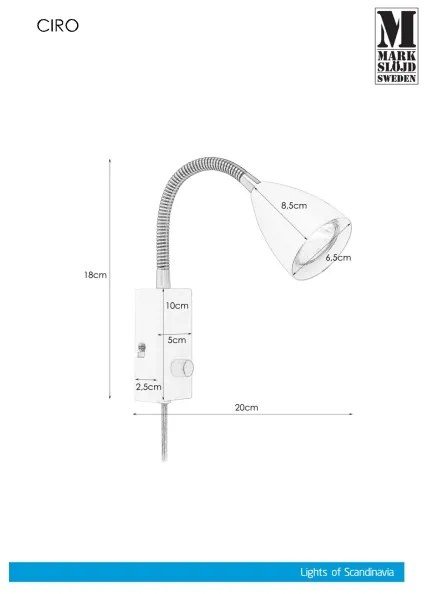 Markslöjd 106588 - Dimmelhető fali lámpa CIRO 1xGU10/7W/230V fehér