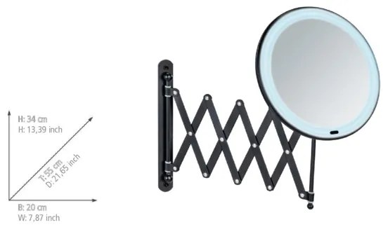 WENKO 25524100 - BARONA tükör 20x34 cm fekete