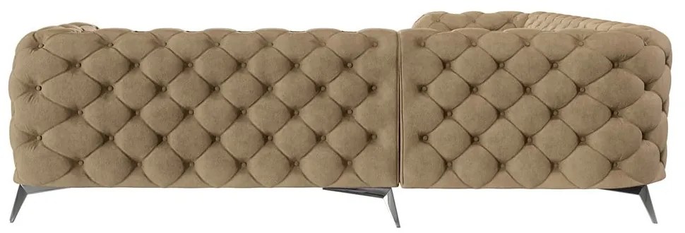 Világosbarna bársony sarokkanapé Chelsea – Ropez