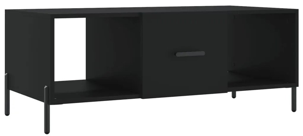 Fekete szerelt fa dohányzóasztal 102 x 50 x 40 cm