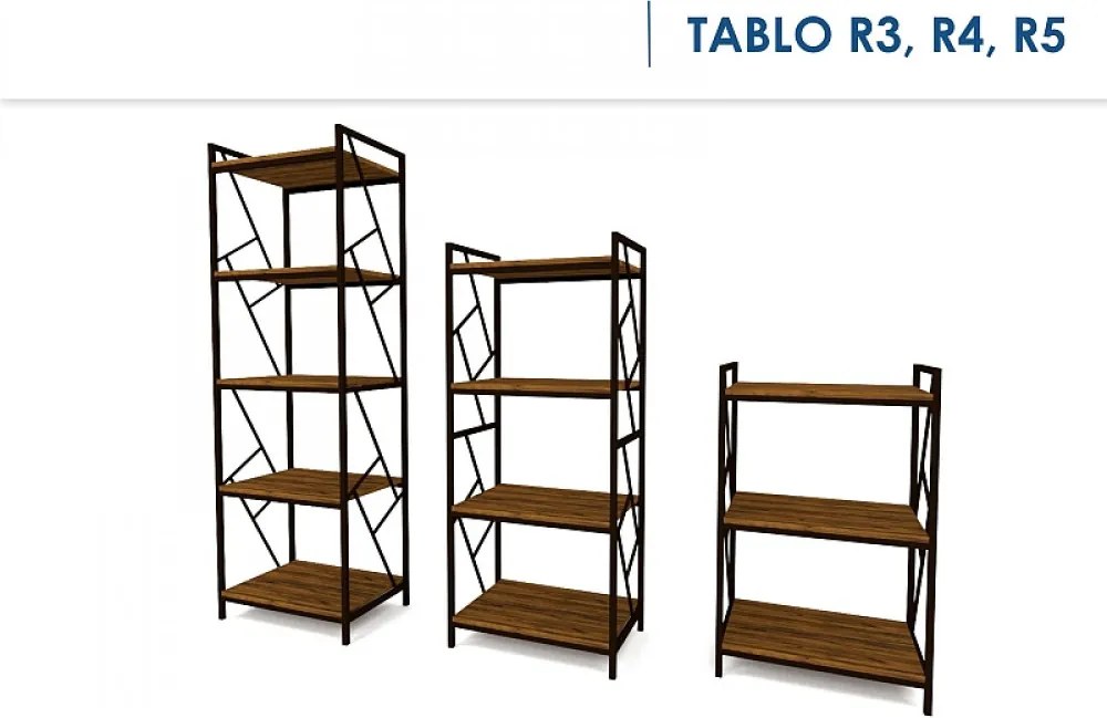 Tablo R5 180cm Könyvespolc Tölgy - Sötétbarna